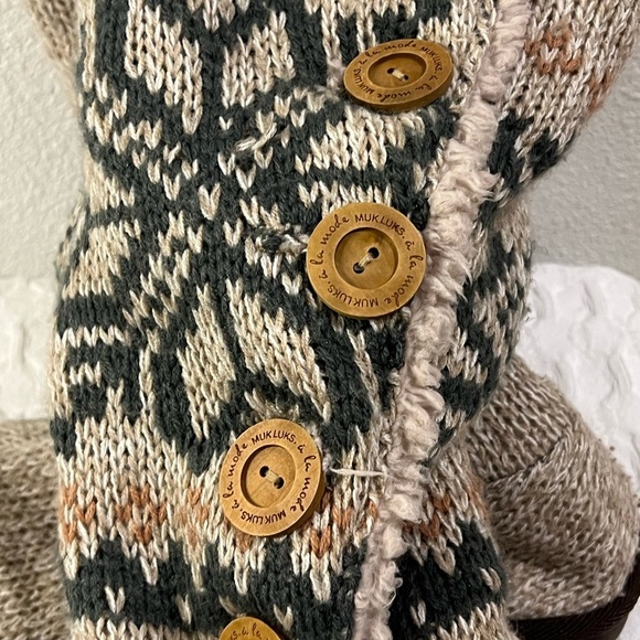 Muk Luks A La Mode Sweater Knit Boots Slippers Slouchy Warm Cozy Women's Size 9 - Picture 3 of 8